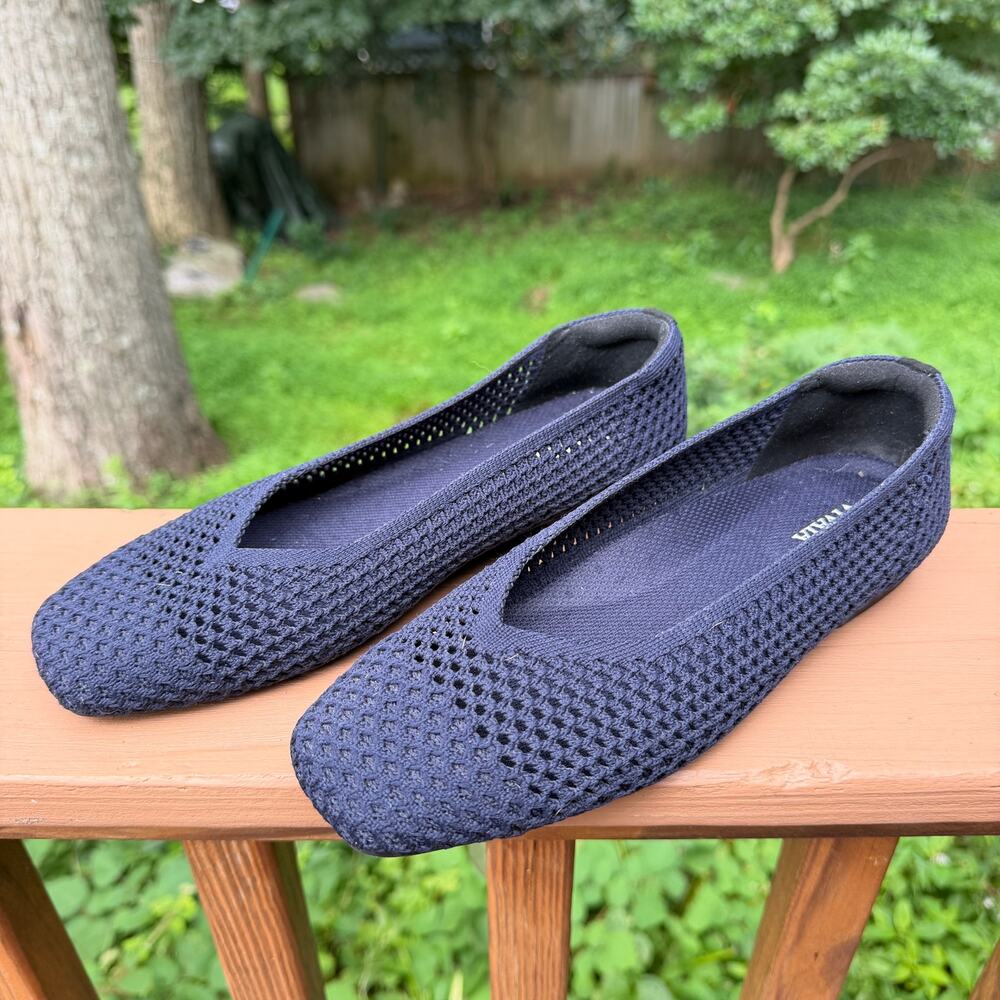 VIVAIA Aria 5° Pointed Toe Knit Ballet Flats Navy Blue EU 37.5